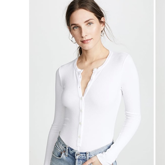 Fleur du Mal Black Henley ribbed bodysuit size S - Picture 9 of 14